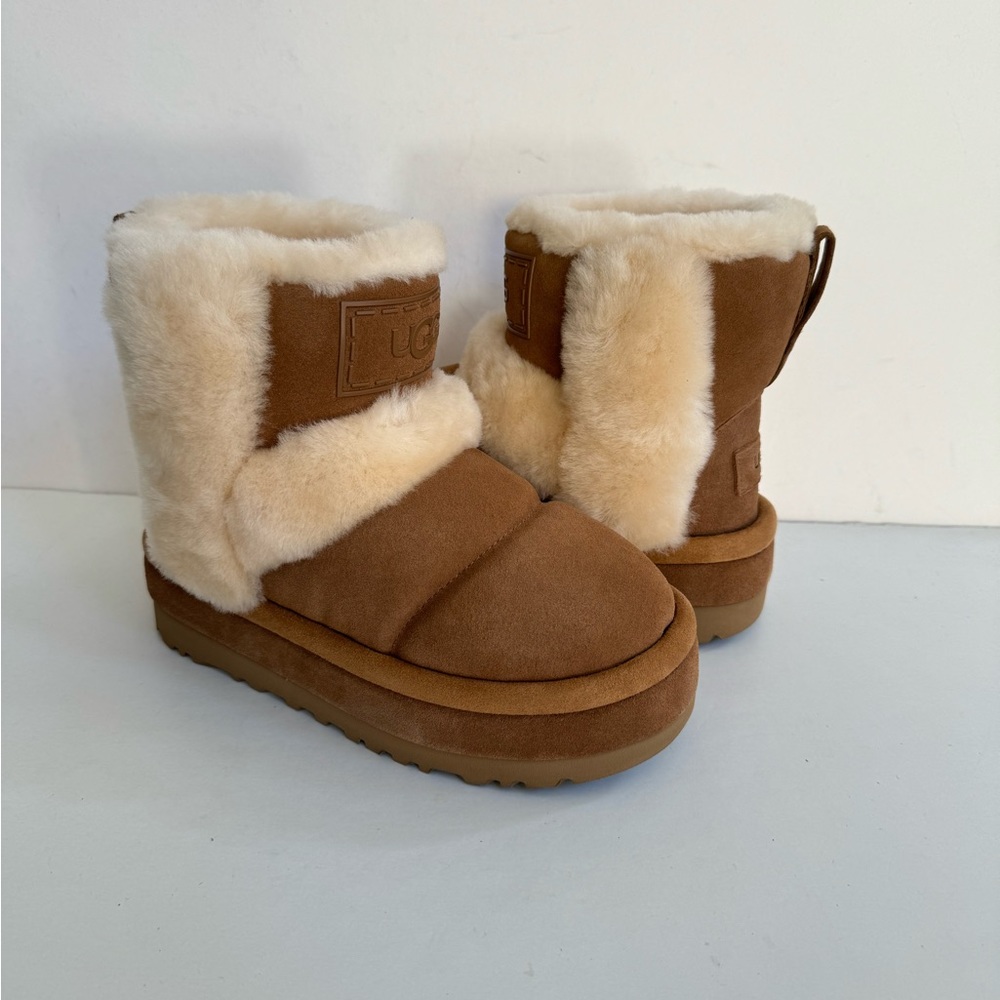 UGG CLASSIC CHILLAPEAK CHESTNUT SPILL SEAMS PLATFORM BOOTS US 11 / EU 42 / UK 9